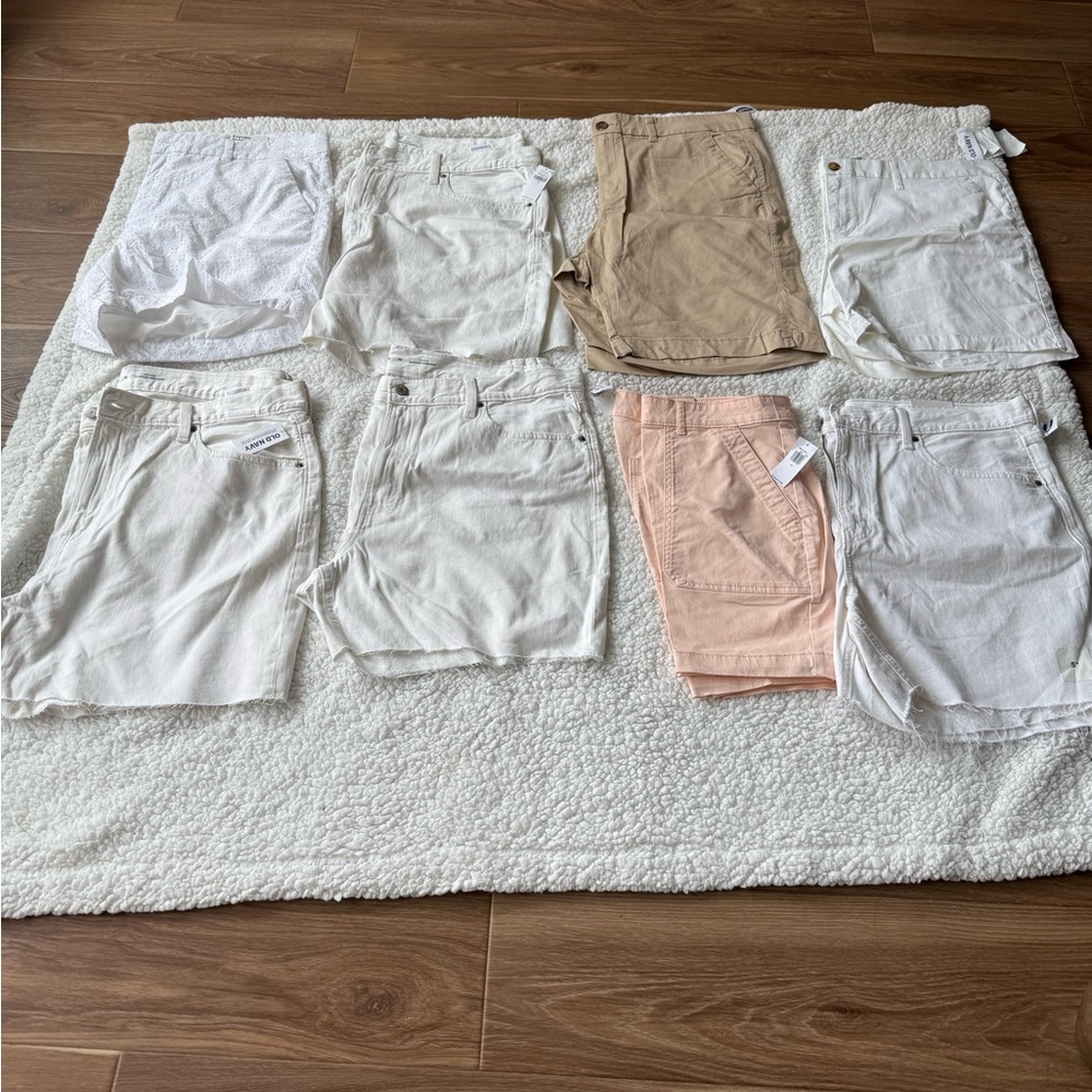 Old Navy Cream and White Bermuda Shorts Casual Collection